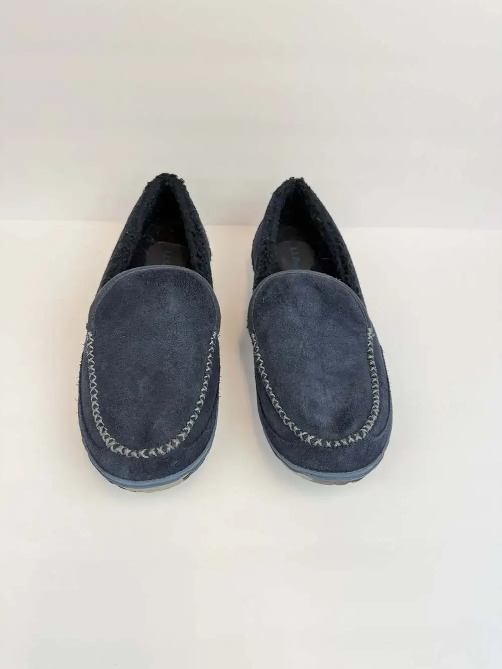 L.L.Bean Men's Mountain Suede Moccasin Slippers in Carbon Navy Sz 11 M